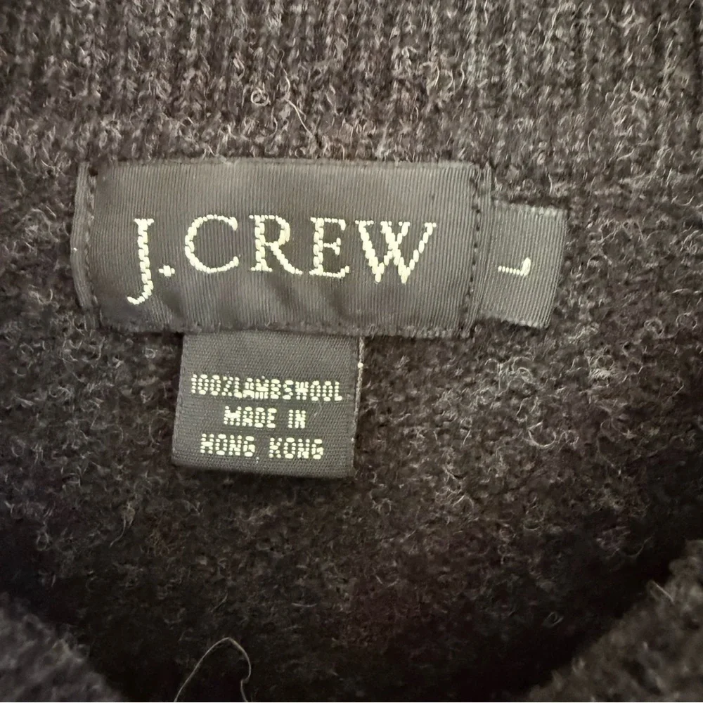 J.Crew Lambswool Henley Sweater Men's Large Gray Heather Classic Preppy Academia